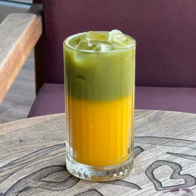 ICE Matcha with Orange Juice