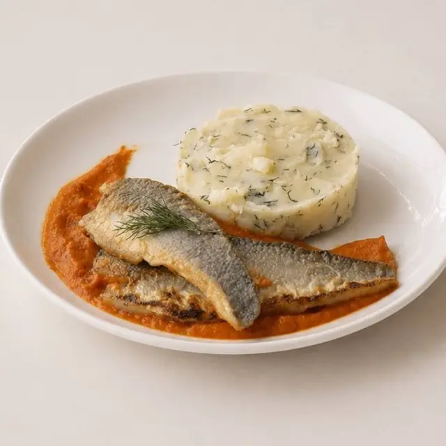 Seabass Fillet with Creamy Mashed Potatoes